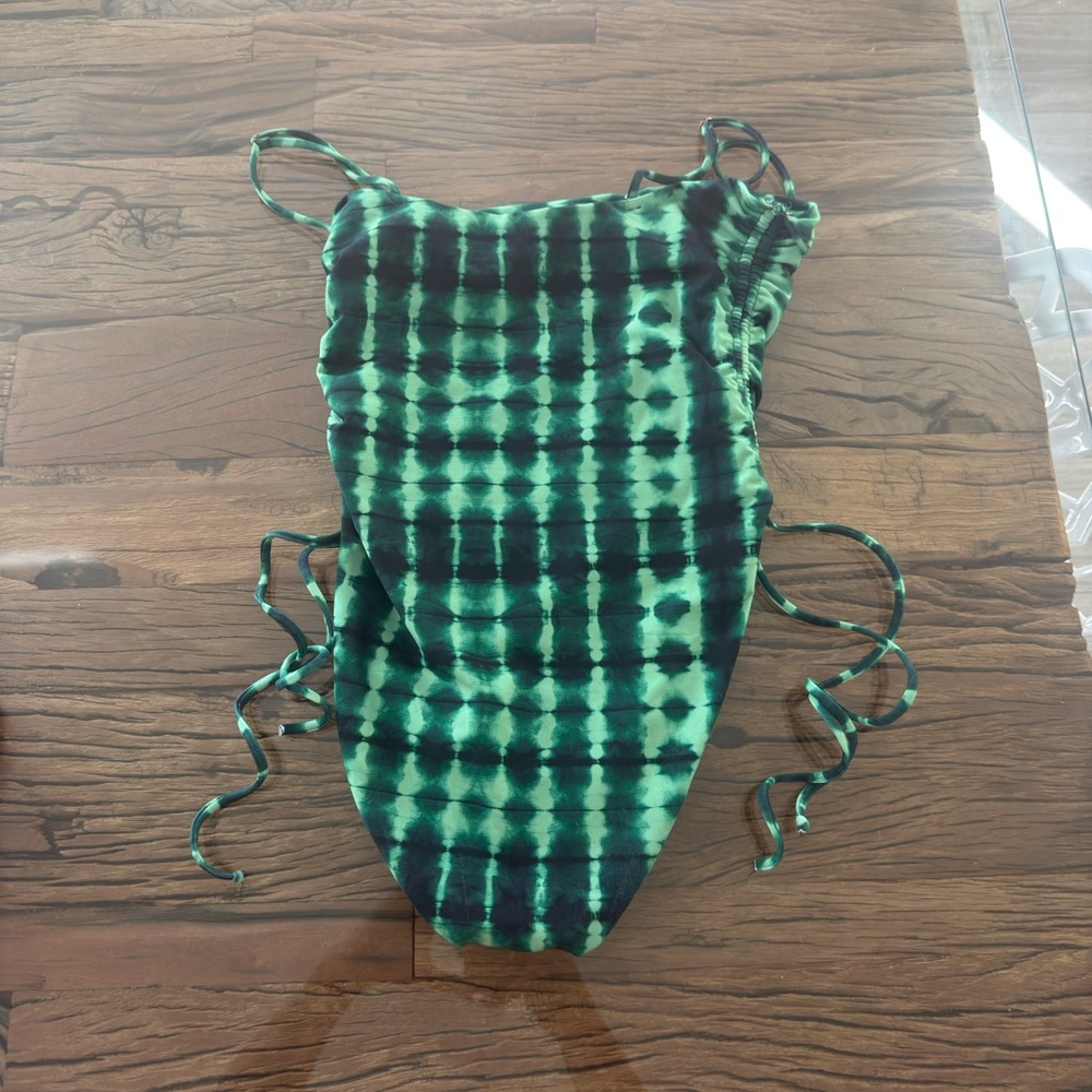Skatie Green and Black Tie-Dye Swimsuit